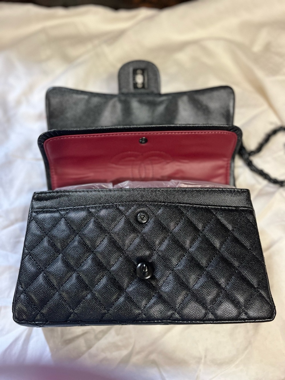 ChaneI Black On Black Classic Signature Black Out Logo Flap Bag - Picture 11 of 11